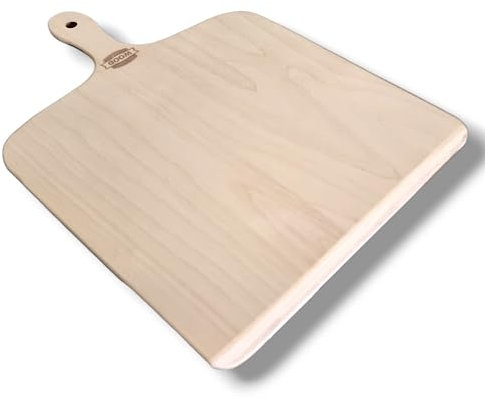 Wood Lab Pizzaschieber aus Birkenholz 30 x 41,5 x 7 mm, Glatte Oberfläche,Pizzaschaufel,Pizzabrett,Brotbrett,Flammkuchenbrett,