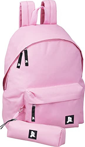 Julian Ross JR3007 Rosa Chiaro Zaino Con Astuccio Scuola Media, Elementare e Superiore per Bambine e Ragazze, 41 Centimetri, 24L, Poliestere Impermeabile, Tempo Libero, Borsa Viaggio