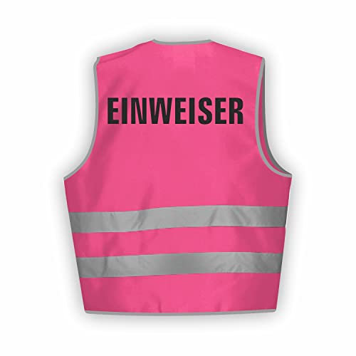 Fassbender-Druck WARNWESTEN - Sicherheitsweste PINK Warnweste nach EN ISO 20471 zertifiziert - Warn Weste für EINWEISER - Unisex mit hochwertigem Reflektorstreifen (PINK I 3XL/4XL I 1St.)
