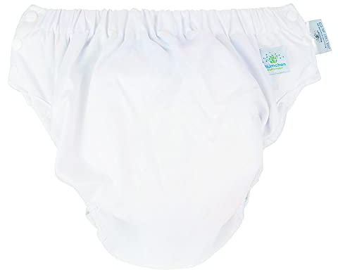 Blümchen - Kinder & Erwachsenen Stoffwindel (Inkontinenzslip mit Druckknöpfen) - Weiß Größe L (Erwachsene) | Bundweite 95-140 cm