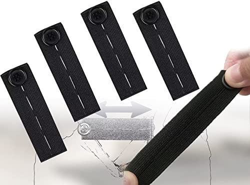 ZoeTekway 4 Stück Hosenbunderweiterung Damen Hosenerweiterung Schwangerschaft Knopflochgummi für Bauchband Schwangerschaft Hosenerweiterung