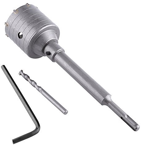 ANKROYU 65mm Betonbohrer, Wand Lochsägen Schneidemaschinen Set, Beton Lochsägen Set, Hartmetall Lochsäge, Ziegel Zement Stein, 200mm Stab Mit Schraubenschlüssel