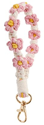 AOKSUNOVA Schlüsselanhänger Band Makramee Schlüsselband Kurz | Baumwollschnur, Gesamtlänge ca. 18 cm, für Schlüssel, Taschen und den Alltag