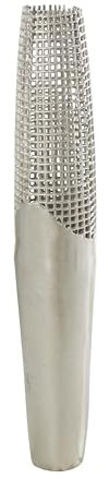 Deco 79 Aluminiumgitter-inspirierte Vase mit offenem Rahmen, 15,2 x 15,2 x 94 cm, silberfarben