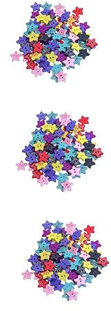VILLCASE 300stücke Holzknöpfe Verschiedenen Farben Diy Bastelmaterial Mit Fünfzackigem Stern Design Für Nähprojekte Scrapbooking Und Kreative Handarbeiten
