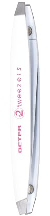 BETER - Pinzas de Depilar Profesionales Con Doble Punta - Modelo 2 Tweezers - Punta Recta y Oblicua - Sistema de Imán Para Fácil Sujeción