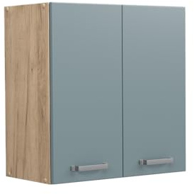 Vicco Hängeschrank R-Line, Blau-Grau, 60 cm | 2 Türen · 1 Einlegeboden · Tiefe – 31 cm · ✓ Frei kombinierbar · ✓ Praktischer Stauraum