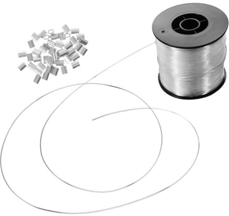 BESTonZON 1 Satz Transparente Angelschnur Nylon-Angeldraht Unsichtbare Angelschnur Zum Aufhängen Mit Schlaufenhülsen 0 7 Mm W