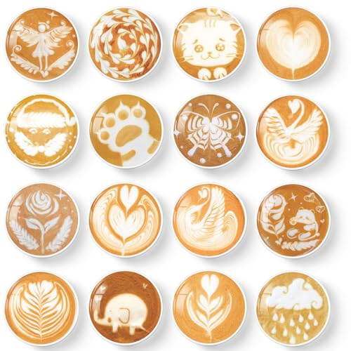 MORCART 16 Stück Kühlschrank Magnete, Baum Magnete für Magnettafel, Dekorative Kühlschrank, Whiteboard, Küche, Tafeln, Pinnwand Büro Kinder und Erwachsene Geschenk Latte Art