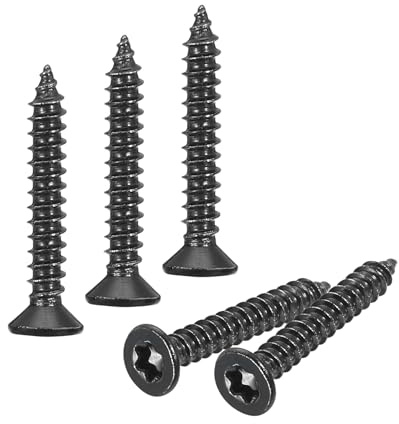 sourcing map 40Pcs Flat Head Torx Screws, M3 x 20mm 304 Stainless Steel Countersunk Self Tapping Anti-Theft Wood Screws Tamper Resistant Screws Fit T10 Bit for Wood, Fence, Decking (Black)