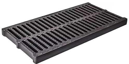Entwässerungsrinne Entwässerungsgitter für Hofdeck-Auffahrten, Grabenabdeckungsplatte mit Rutschfester Oberfläche und Loch, Hochleistungs-Abflussabdeckungsplatte für Regenwasserbrunnen(25x50x2.5cm/10x