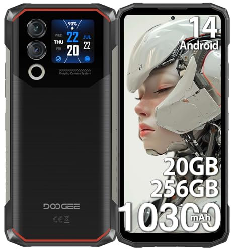 DOOGEE Blade 10 MAX Rugged Smartphone 2024, 20GB+256GB Telefono Indistruttibile, 6,56 pollici con display da 1,54 pollici,10300mAh 50MP+8MP, 4G Triple SIM/NFC/facciale ID/GPS