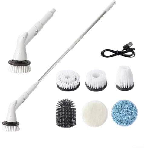 Feegow Electric Spin Scrubber - 7 In 1 Electric Cleaning Brush - Bathroom Scrubber - Floor Cleaner Electric - Spin Scrub Suit For Car & Tile