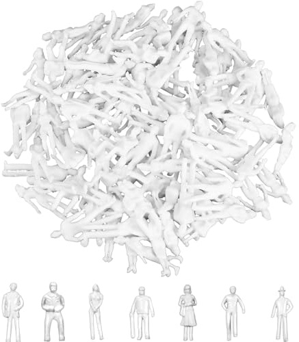 Lot de 50 figurines blanches non peintes - Différentes poses - Personnages miniatures pour projet de planification architecturale - Passants H0 1:50