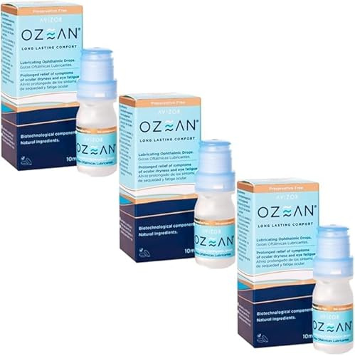 Ozean Pack 3x10ml - Solución hipotónica sin conservantes, lubricante y humectante ocular con biotecnología avanzada para ojos secos, fatiga ocular y compatible con lentes de contacto