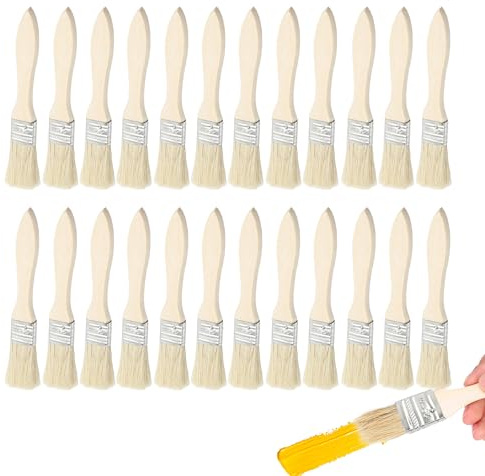 24Pcs 1 Inch Paint Brush Small Paint Brushes Decorating for Furniture Painting Walls, Ceilings, Woodwork Paint, Stains, Varnishes, Glues and Home DIY
