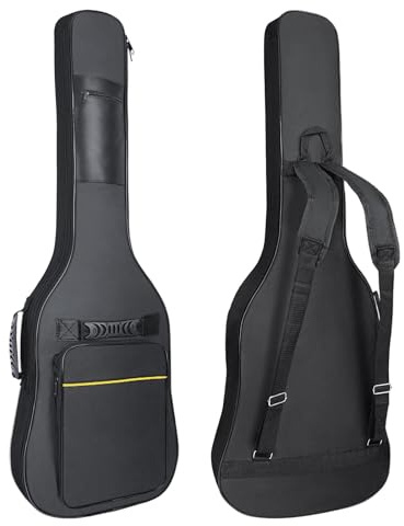 HOHIYO Étui pour Guitare électrique 0,27 Pouce Sac pour Guitare électrique 39 40 41 Pouces Sac à Dos imperméable avec Rembourrage épais (Electric Guitar Bag-Yellow Line)