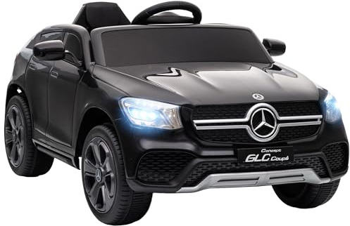 AIYAPLAY Voiture électrique Enfants sous Licence Mercedes-Benz GLC Coupe, véhicule électrique 12V, télécommande 2,4G, 3 Vitesses, phares, Musique, MP3, klaxon, démarrage Lent, pour 3 à 6 Ans, Noir