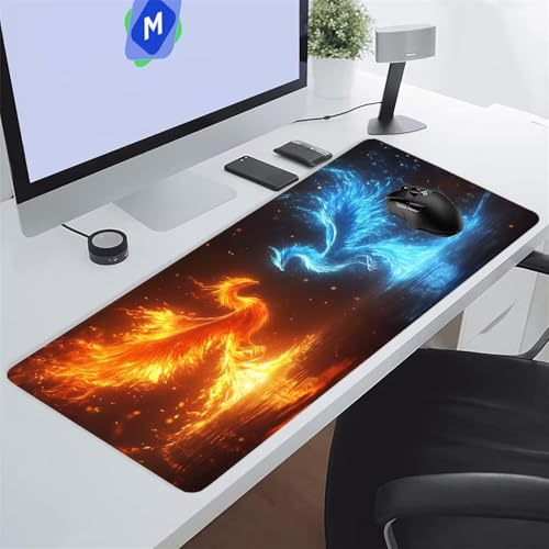 Grand Tapis de Souris Gamer 1200x600x2 mm Animaux Abstraits Tapis de Souris Gaming Protecteur de Bureau XXL Lavable Améliore la précision et la Vitesse pour PC Laptop