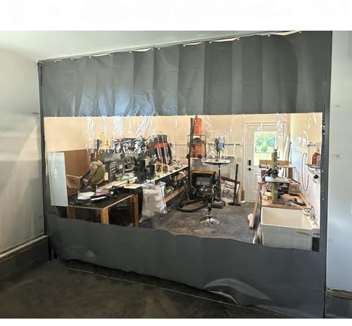 Rideaux De Séparation Extérieurs Bâches Protection, Vinyle Industriel avec Panneaux Transparents Barrière Contre Le Vent Et La Neige pour Porches, Garages, sur Mesure(2.7X2.5 M)