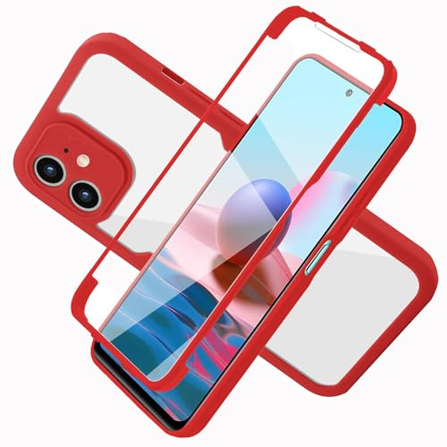 LXHGrowH Coque pour iPhone 11 360°Anti-Choc Rouge | Housse Anti-rayures avec Protection Transparente d'écran Intégré, Double Couche 360 Degrés Full Body AntiChoc Protecteur Etui