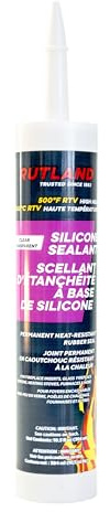 Rutland 500°F RTV High Heat Silicone Sealant Clear, USA-Made High Temperature Gasket Maker Adhesive - UV Stable, Oil Resistant & Non-Corrosive