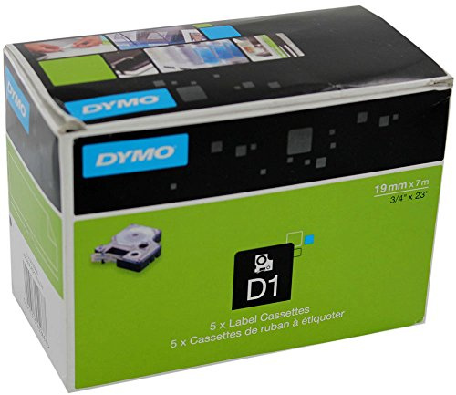 DYMO D1 Cassettes de Ruban encreur Noir sur Jaune 19mm/7,0 m