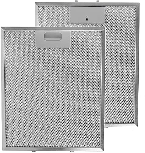 SPARES2GO Metallgitter Filter kompatibel mit Candy Dunstabzugshaube Küche Sauglüfter Entlüftung (2 Stück Filter, Silver, 300 x 250 mm)