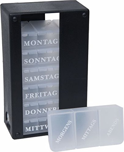 Wochen Medikamentendispenser Medikamentendosierer 7 Tage,schwarz 3-Fach Tablettenbox