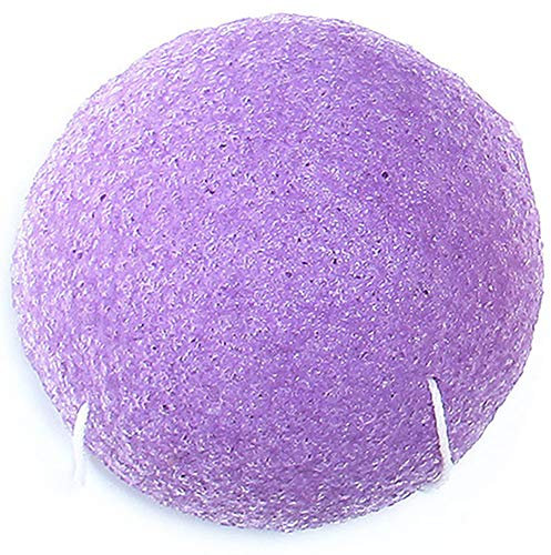 AMOYER 1PC Konjac Facial de la Esponja Naturales activados Ingrediente Herramienta Esponja Exfoliante de Limpiar la Cara (Lavanda púrpura)