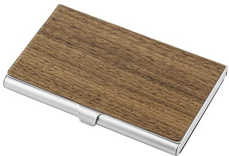 Faletony Visitenkartenetui aus Holz Visitenkartenhalter for Männer & Frauen, Visitenkarte Visitenkarte Fall dünner Visitenkarte Einfachen kreativen Karten-Kasten (Walnussholz)