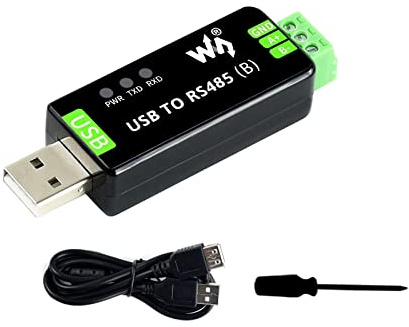 Waveshare Industrieller USB zu RS485 Konverter Adapter mit Original CH343G und SP485EEN, Eingebaute Blitzfeste Röhre, Rückstellbare Sicherung, ESD und TVS Schutzschaltungen