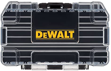 DEWALT ToughCase Werkzeugkoffer, Kleinteile, Organizer mit 1 Fach, Clip-Verriegelung zum sicheren Verschließen (DWASTCASEBLK)