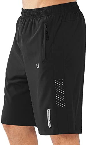 NORTHYARD Men's Athletic Running Shorts Gym Workout Shorts 7/ 9/ 5 Quick Dry Lightweight Sports Basketball Exercise Tennis Exercise Black-9inch XL