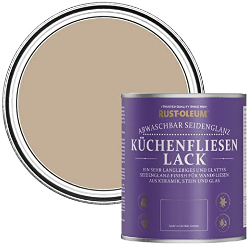 Rust-Oleum abwaschbare Küchenfliesenlack in braun mit Seidenglanz Finish - Gesalzenes Karamell 750ML