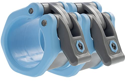 Lock-Jaw HEX 50mm / 2 Olympic Barbell Collar - Quick Release Barbell Clamp (Light Blue) | Heavy Duty Bar Clamps, Secure Weight Hold, Strength Training & Home Gym, Gym Accessories, Barbell Clamps