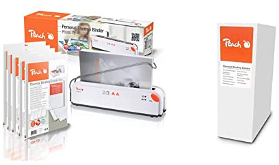 Peach Thermobindegerät DIN-A4 - Testsieger* - inkl. 5x PBT100-14 - 5x 20 verschiedene Thermalbindemappen - PB200-70P & PBT406-05 Thermobindemappe, A4, 60 Blätter, 80 g/m², 100 Stück, weiß