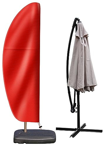 OKPOW Patio Umbrella Cover fits 11Ft to 13Ft Outdoor Umbrellas - Waterproof Cantilever Offset Umbrella Cover with Sturdy Zipper - Durable Hanging Banana Style Parasol Cover for Garden Beach Umbrellas