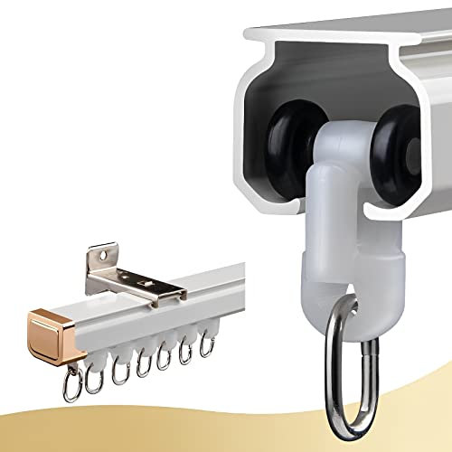 ANSNOW Vorhangschienen Und Beschläge, Aluminium-Vorhangstange, Deckenmontage-Vorhangschienensystem, Zur Decken- Oder Wandmontage (Raumteiler-Schienenset)/Eine Wandmontage/120 cm (3,9 Fuß)
