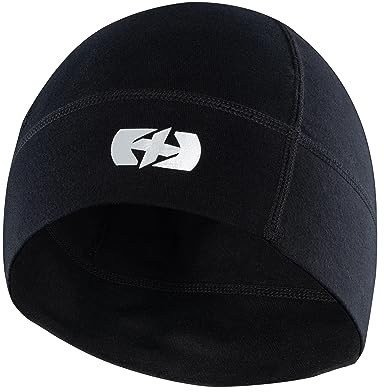 Oxford Skull Cap Cycle Helmet Liner Under Helmet Hat, Running Hiking Motorcycle Cycling Sports Headwear, Black, One Size