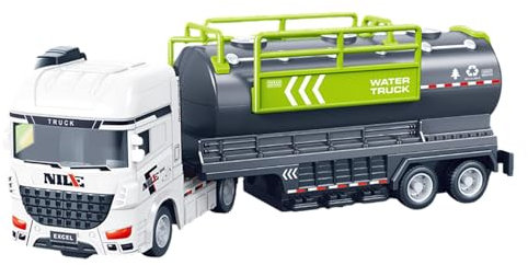 F Fityle Giocattoli per camion della spazzatura Simulazione di camion alimentato a frizione Camion educativo per il riciclaggio di veicoli push and go per, camion cisterna per l'acqua
