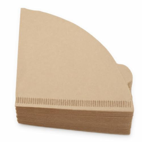 Filtros de café, 100 Unidades de Papel de Filtro de café Desechable Blanco de 8 a 12 Tazas, Filtros de Cono para de Goteo y Vertido (V01 Crudo 100uds)