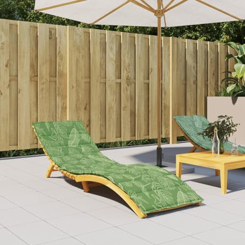Homgoday Sonnenliege Auflage Liegenauflage Sitzauflage Liegestuhl Polster Gartenstuhlauflage Polsterauflage für Sonnenliege Gartenliege Blätterdesign Oxford-Gewebe 200 x 70 x 4 cm