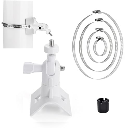 Soporte de Mástil para Cámara, Camera Pole Soporte de Montaje para Exteriores, para Cámara de Vigilancia, Tamaño de Diámetro de Tubería Aplicable 30 mm - 200 mm (Blanco)