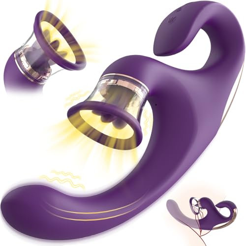 Sauger Vibrator Sex Spielzeug für die Frau, Vibration für Frauen G Punkt Vibratoren mit 4 Saugmodi 9 Zungenlecken 9 Vibrationsmodi, Klitoris Vibratorensets Sexspielzeug für Frauen Paare