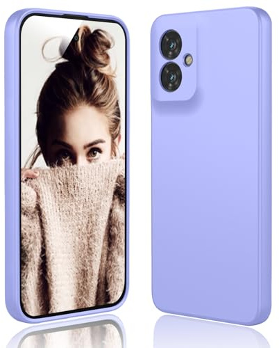 DESSEN Funda para Motorola Moto G55 5G Capa - Líquida Silicona Carcasa Antigolpes Protector Móvil Case Cover Suave Delgada Bumper con Forro de Microfibra Antiarañazos, Morado