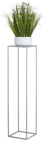 HowHomely Parterre de fleurs en métal gris 106 cm de haut - Tabouret de fleurs en métal robuste et durable - Support de plantes pour la décoration dans le salon, la chambre ou le bureau