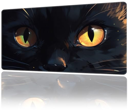 Black Cat Eyes 24 x 14 MTG & Commander Card Game Playmat - Durable, Stain-Resistant & Non-Slip