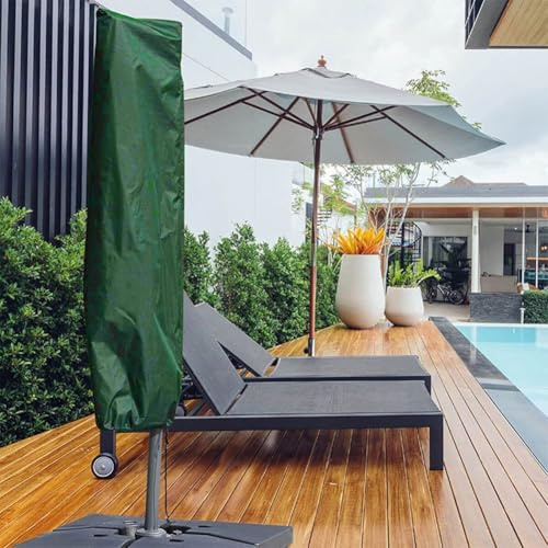 HpLive Sonnenschirme Schutzhülle, 600D Oxford Stoff Wasserdicht Winddicht Sonnenschutzabdeckung for Runder Sonnenschirm zwischen 2-3m(190x50cm Grün)