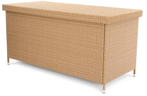 di volio Auflagenbox Gartenbox Öko-Rattan wasserdicht 870 Liter XXL Belia